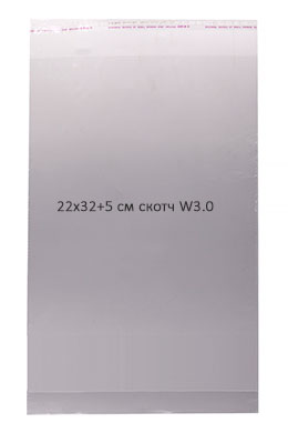 Пакет ПП 22х32+5 см скотч W3.0